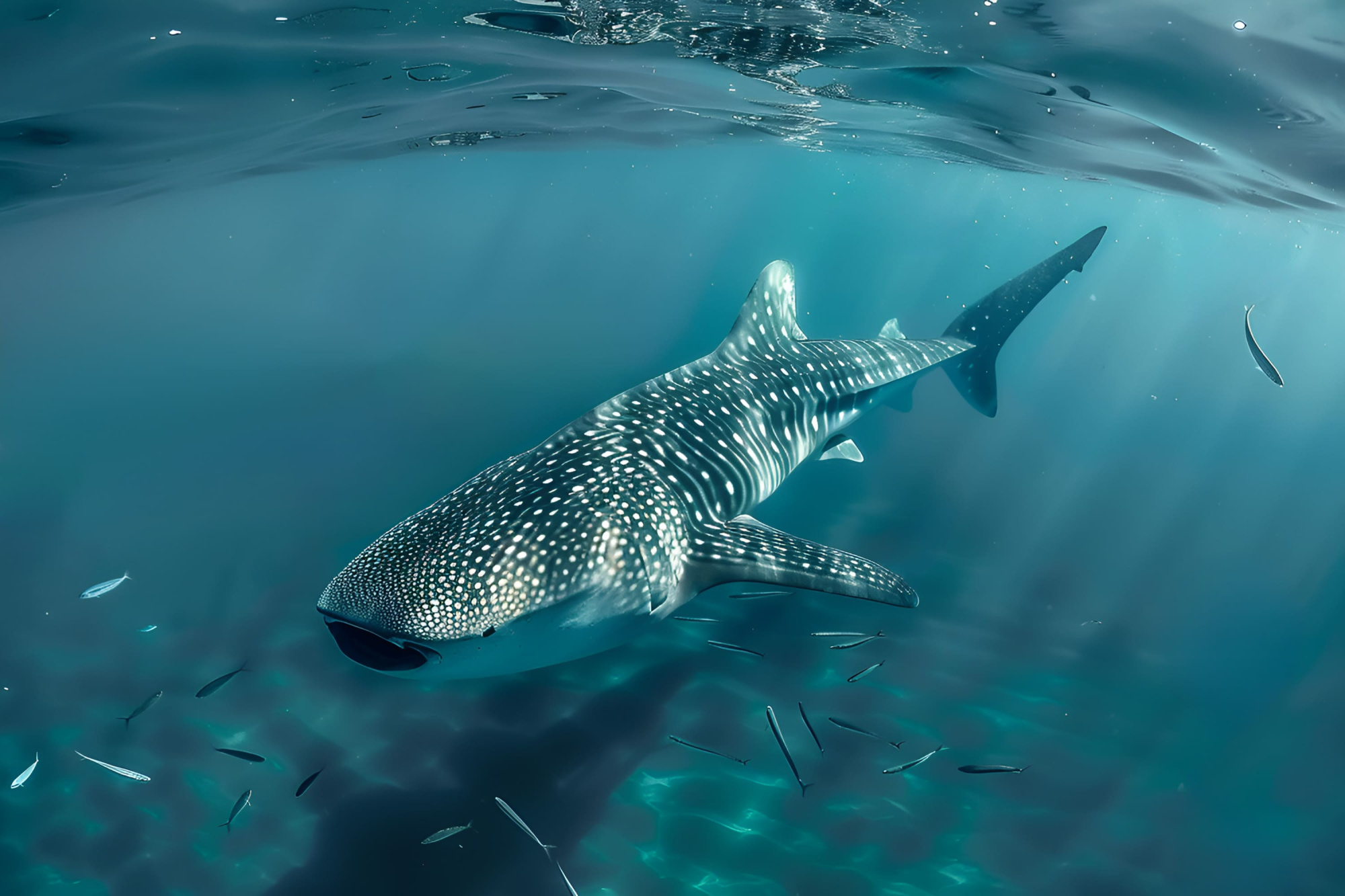 Снорклинг с китовыми акулами на острове Сумбава